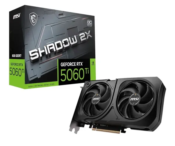 MSI Placa gráfica Gaming RTX 5060 Ti 8G Shadow 2X OC