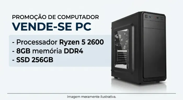 PC Ryzen 5 2600 8GB ddr4 SSD 256