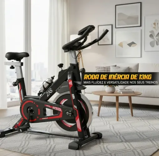 BIKE SPINNING ERGOMÉTRICA - RODA DE INÉRCIA 13KG