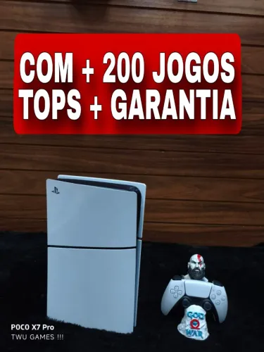PS5 SLIM + garantia + 200 jogos