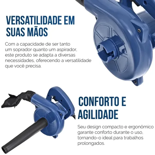 Soprador Aspirador Elétrico Folhas Jardim Carro Coletor