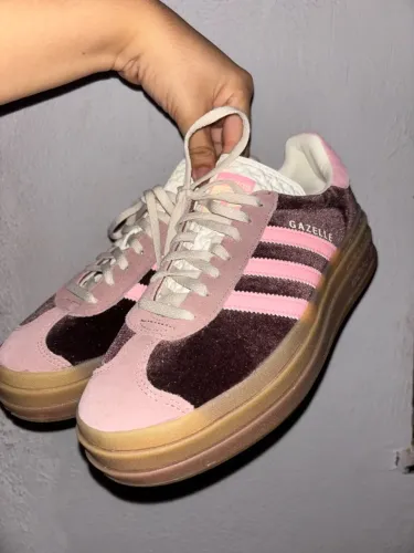 Tênis Adidas Gazelle Bold Rosa e Marrom