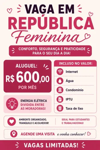 Vaga em República Feminina
