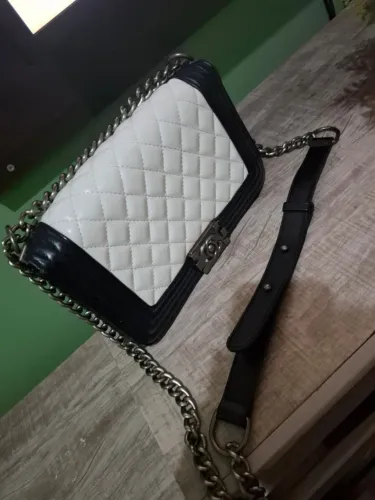 Bolsa estilo chanel clássica matelassê bicolor - super elegante