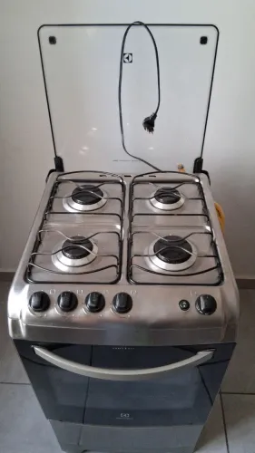 Fogão Electrolux Inox 4 Bocas com Mesa de Vidro | com avaria