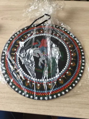 Mandala ARTESANAL - feita com técnica de pontilhismo - imagem SÃO JORGE - NOVA 