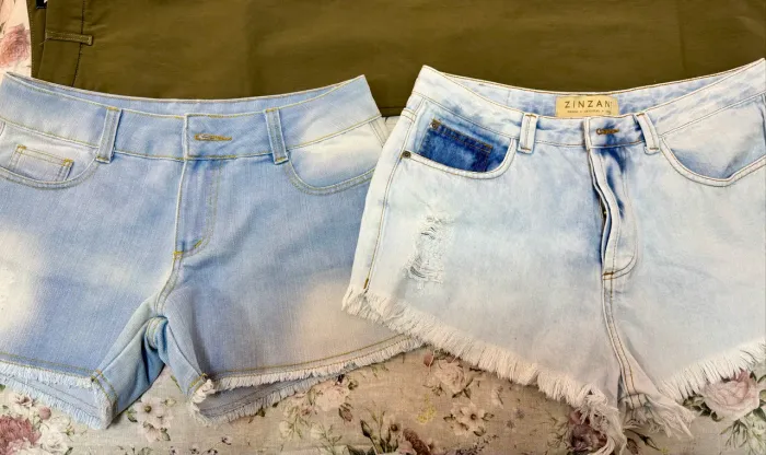 Kit com Bermudas e duas calças tamanhos variados