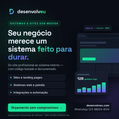 Criação de sites e sistemas sob medida para empresas