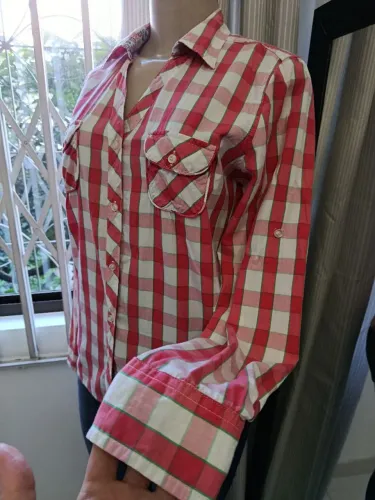 Camisa xadrez 100% algodão fabricada na Índia
