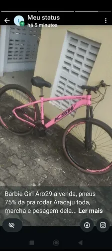 KSW Aro 29 com quadro de alumínio na cor rosa chiclete.