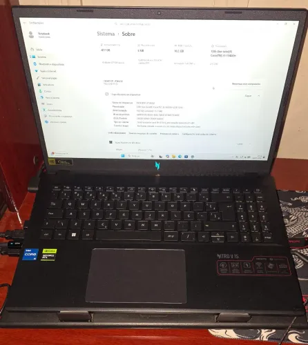 Notebook Gamer Acer Nitro V15 i5-13420H - RTX 4050 - 16GB Ram - Tela 15.6 Full HD