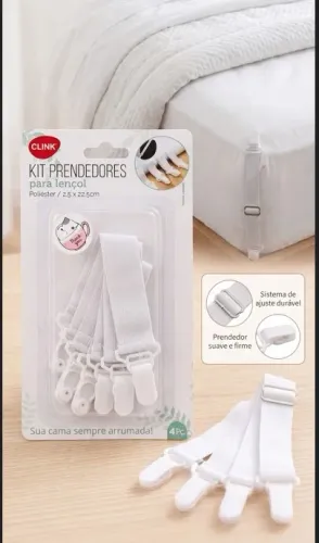2 Kits prendedores para lençol - Cama sempre arrumada!