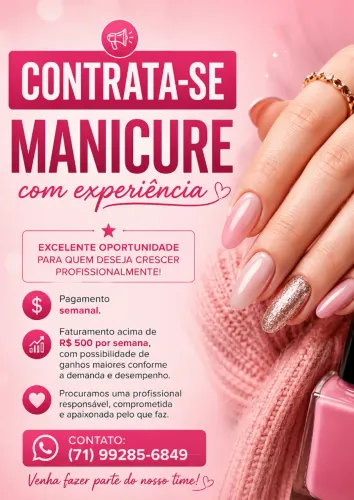 Contrata-se Manicures 