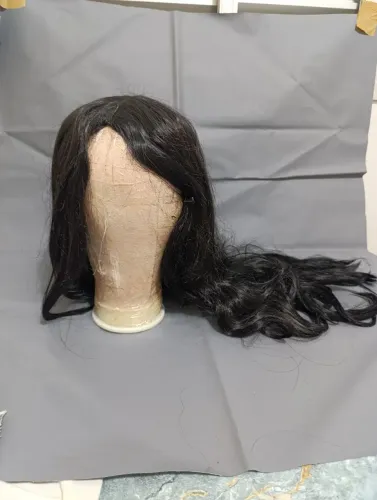 Peruca Wig Preta Longa Ondulada