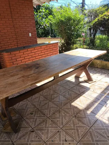 Mesa de Madeira Rústica 10 Lugares