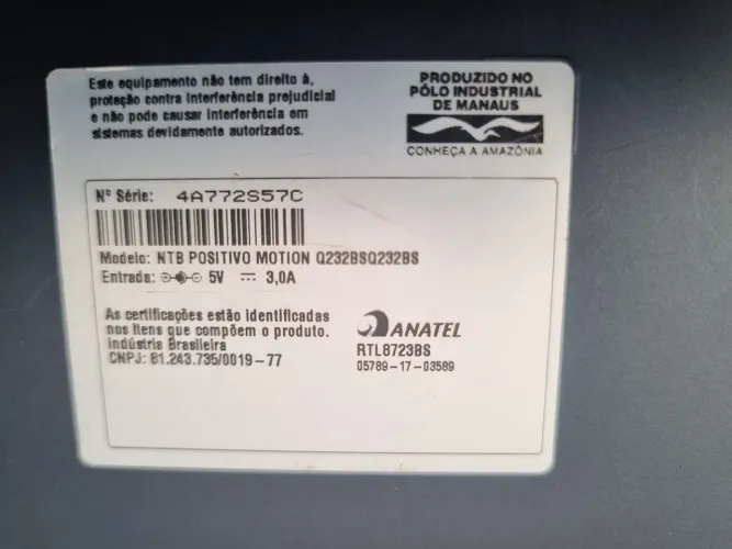Notebook Positivo motion q232b 