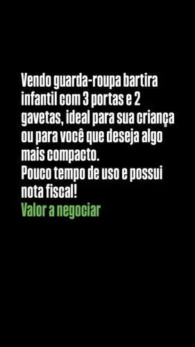 Vendo guarda-roupa bartira infantil com 3 portas e 2 gavetas