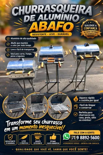 Churrasqueira aluminio - ATACADO E VAREJO 