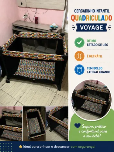 Cercadinho Infantil Quadriculado Voyage