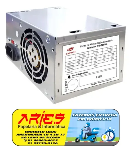 FONTE ATX 200W C3TECH PS-200V4 BIVOLT