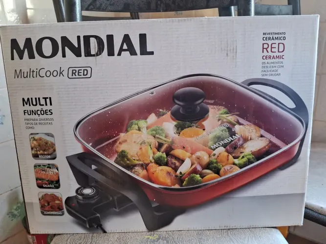 Panela elétrica multicook mondial vermelha