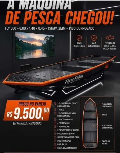 Bote Semi Chata Fly 6x1.40x0,45/ Piso Corrugado 