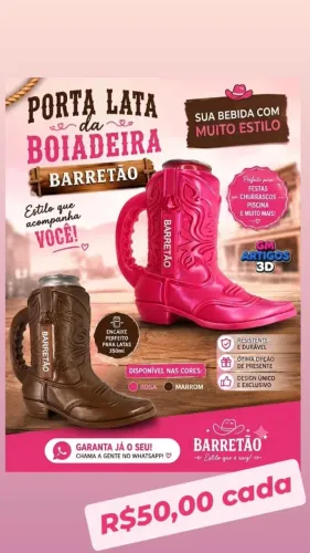 Porta lata bota boiadeira