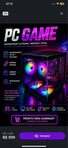 Vendo Máquina para Jogos básicos
