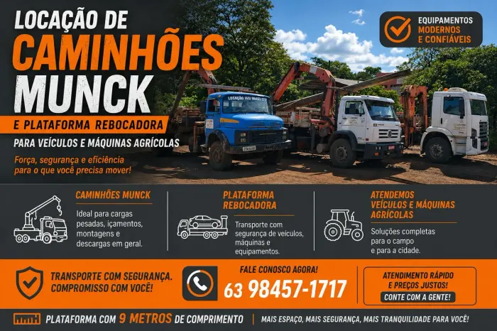 Locação e serviços munck e plataforma
