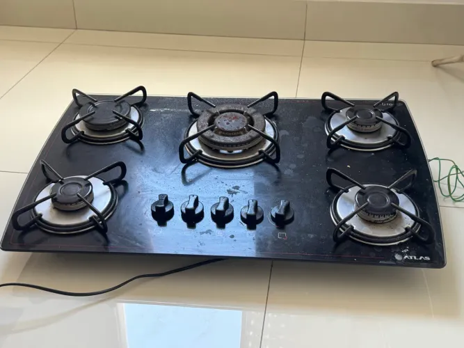 Fogão cooktop 5 bocas com suporte armário