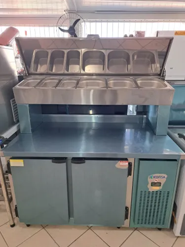 A.C Balcão refrigerado 1.50mt condimentadora inox 