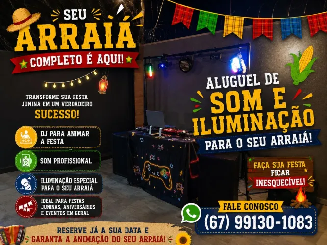 Aluguel de som e iluminação