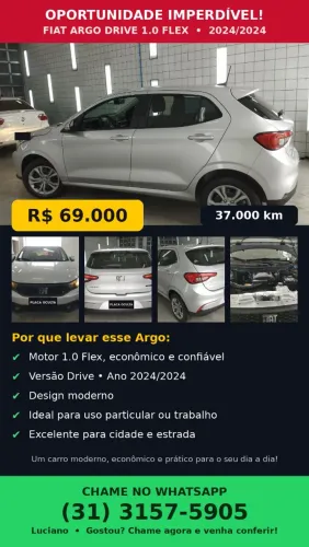 Fiat Argo Drive 1.0 6V Flex 2024
