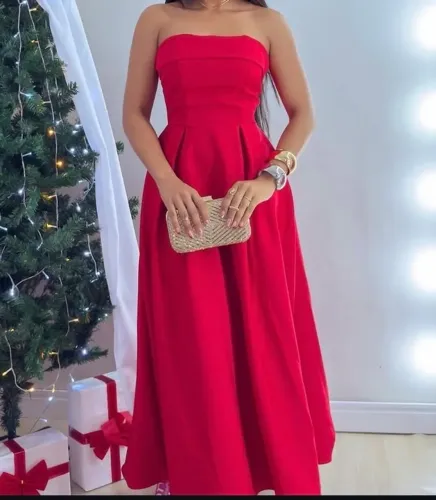 Vestido vermelho alfaiataria