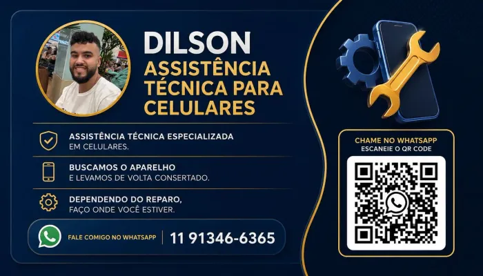 Técnico em celulares delivery, vou até você e faço o reparo na sua frente com garantia.
