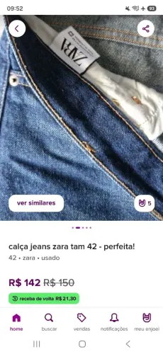 Calça Zara 42 masculina