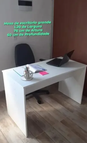 Mesa para escritório branca em mdf