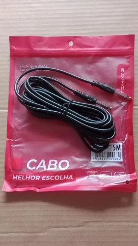 Cabo de Áudio P10 TS x TS - Tomate - 5m - Novo