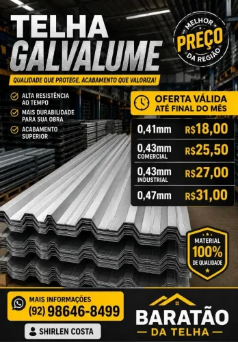 Telha GALVALUME 18,00