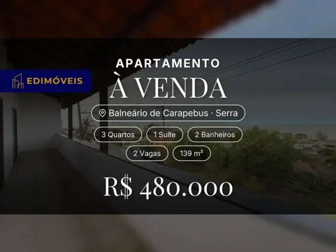 Apartamento incrível em Balneário de Carapebus com vista para o mar!