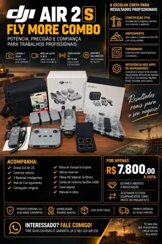 Drone DJI air 2 S novo combo fly more