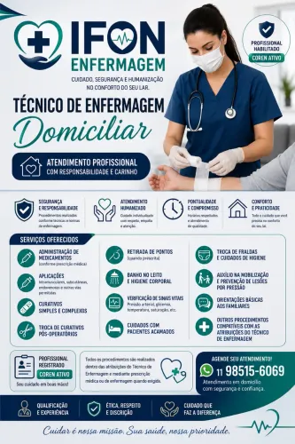 Técnico de Enfermagem Domiciliar | Curativos, Medicações e Procedimentos