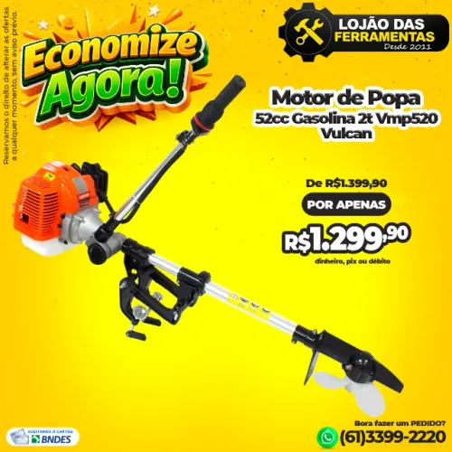 Motor Popa a Gasolina 2T 52C 2,5HP VMP520 81453 Vulcan