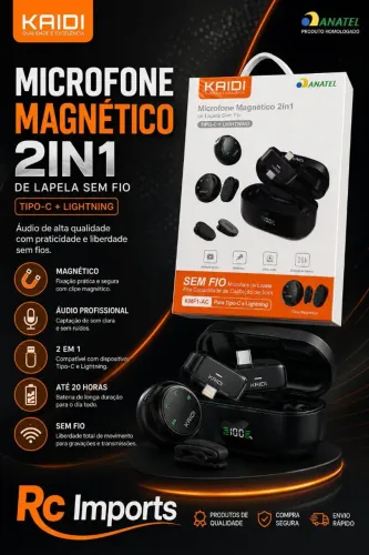Microfone de lapela sem fio