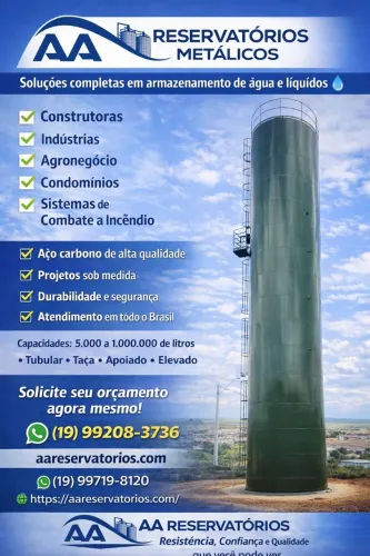 Reservatório metalico caixa d'água
