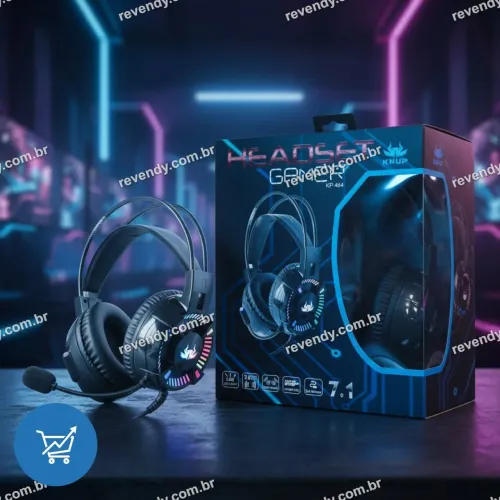 Fone de ouvido gamer - com microfone e Led RGB 