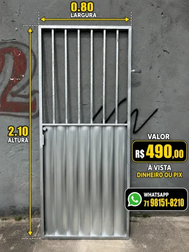 PORTÃO SOCIAL, METADE, (MEDIDAS 80X2.10)