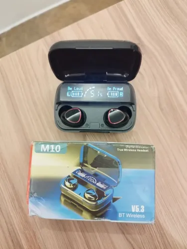 Fone bluetooth M10 preto novo 