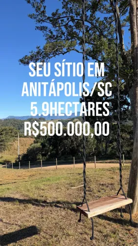 ANITÁPOLIS/SC - Belíssimo terreno com 5.9hectares 