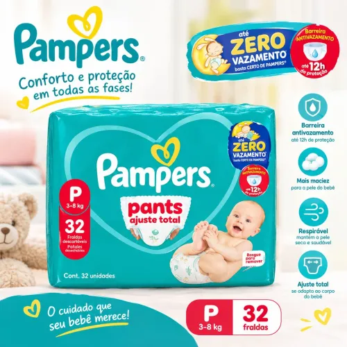 FRALDA PAMPERS PANTS M/P